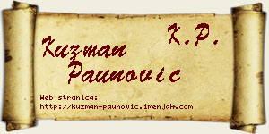 Kuzman Paunović vizit kartica
